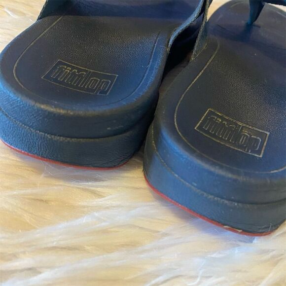 FitFlop Surfa Men\'s Thong Sandals Size 8 Blue Casual Summer Comfort